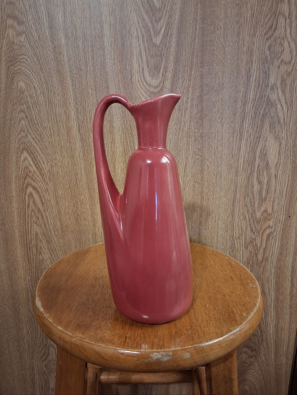 Vintage Handcrafted Rose Pink Ceramic Pitcher
